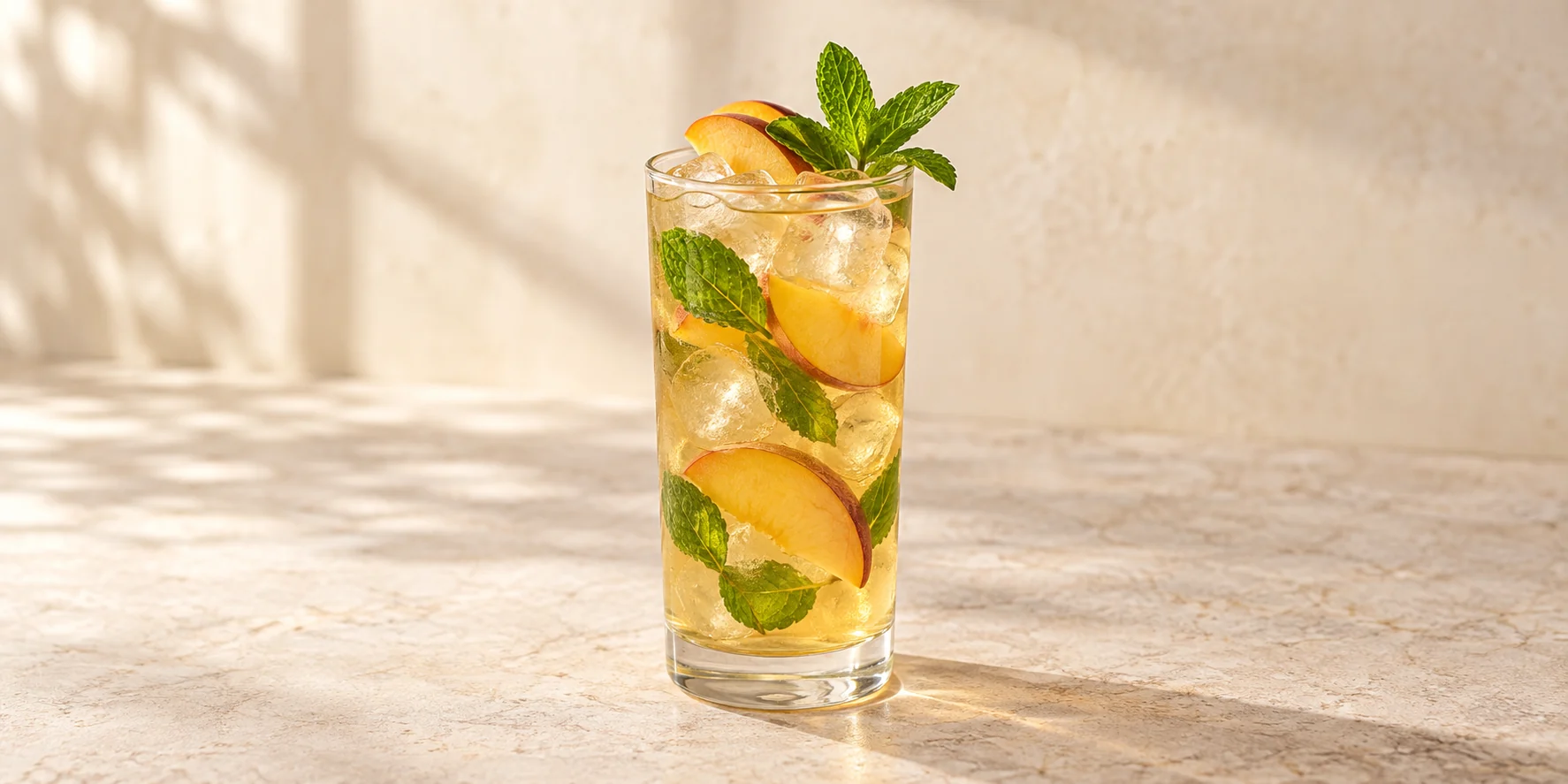 Cold-Brew Darjeeling White with Peach and Mint