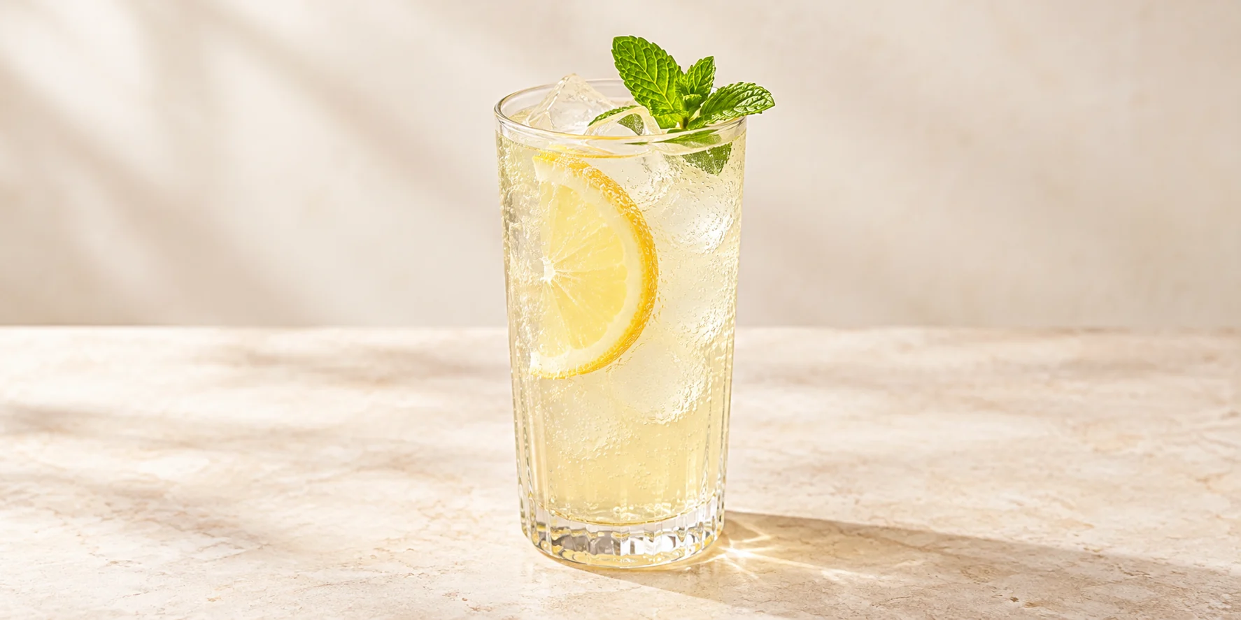 Sparkling Iced Elderflower Lemonade