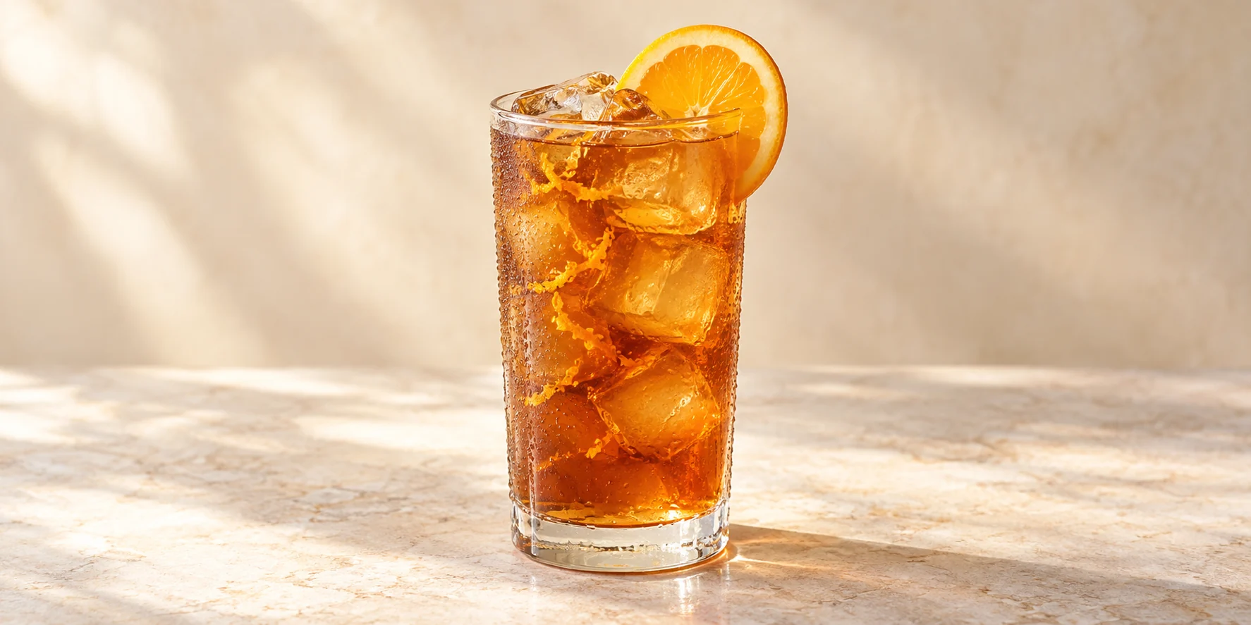 Iced Brick Tea with Honey and Orange