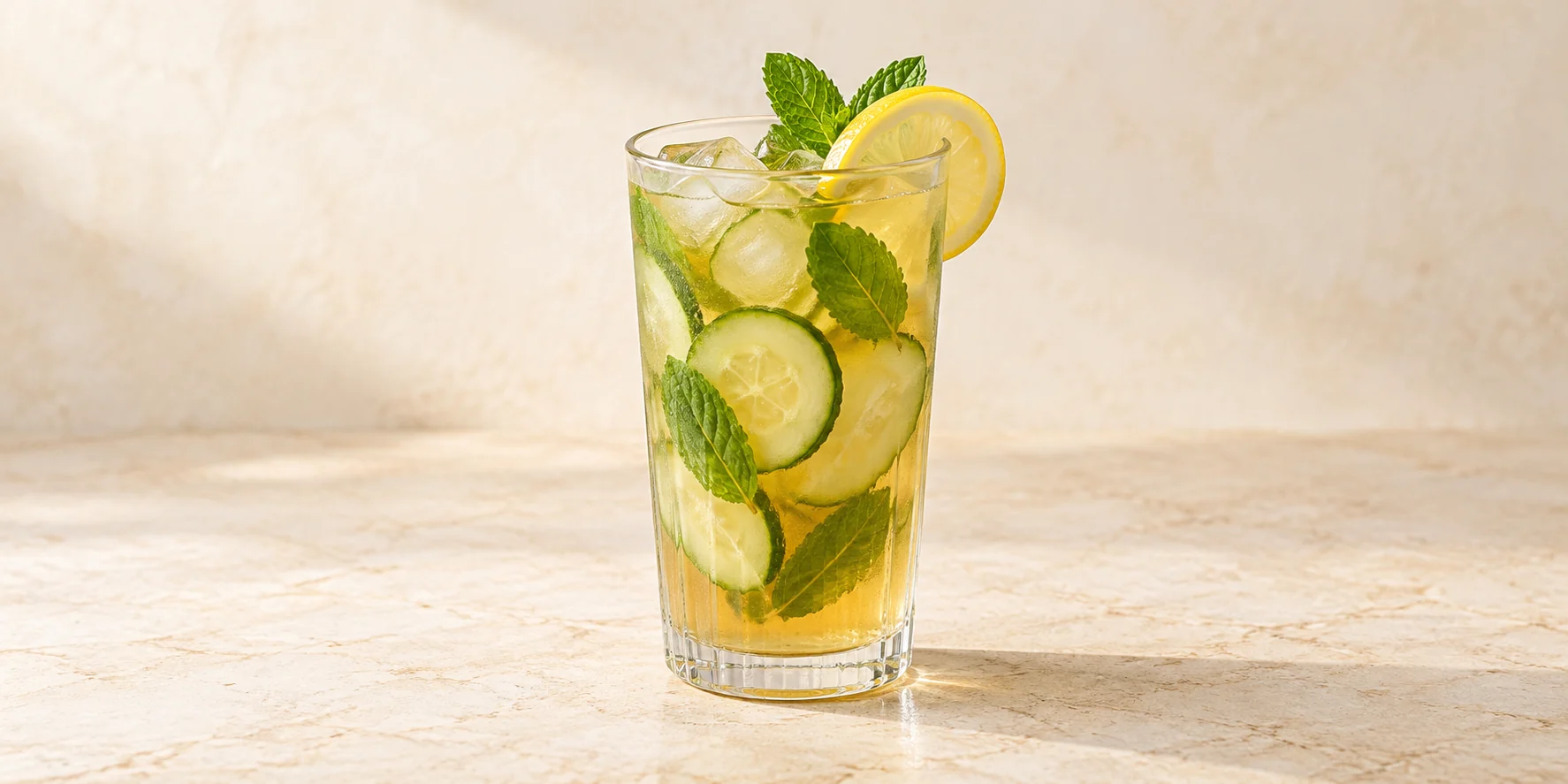 Iced Fennel Tea with Cucumber and Mint
