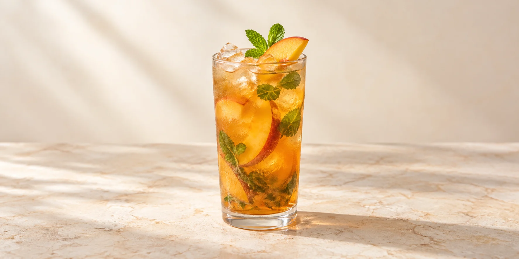 Iced English Afternoon with Peach and Mint