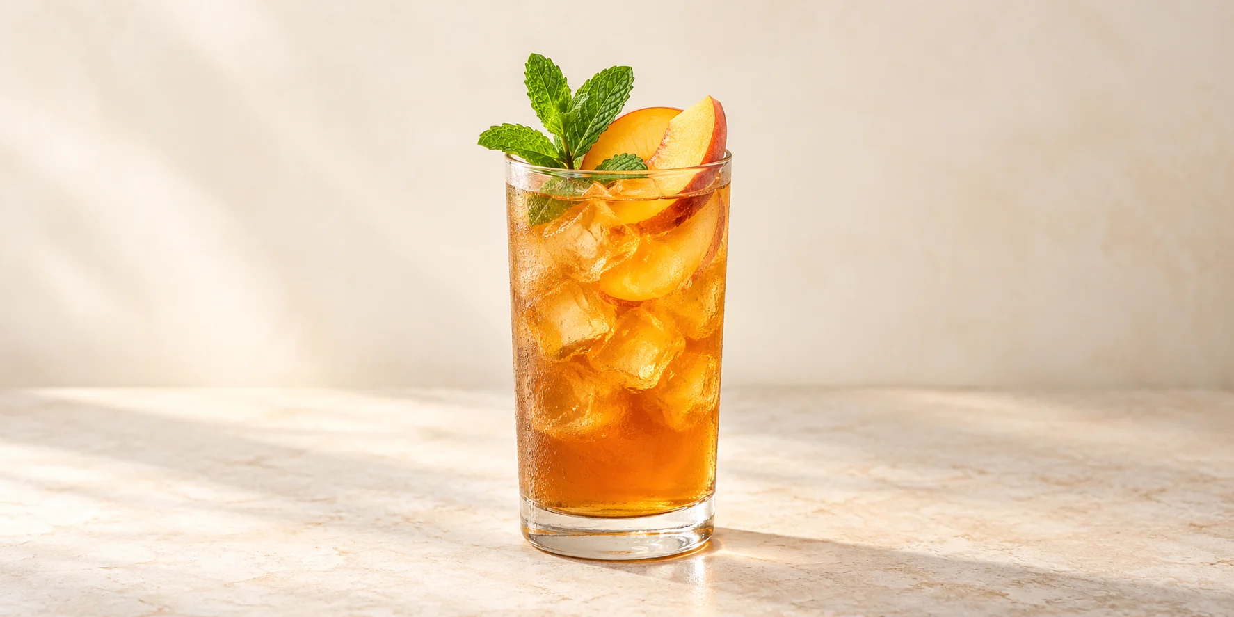 Iced Nepali Black with Peach and Mint