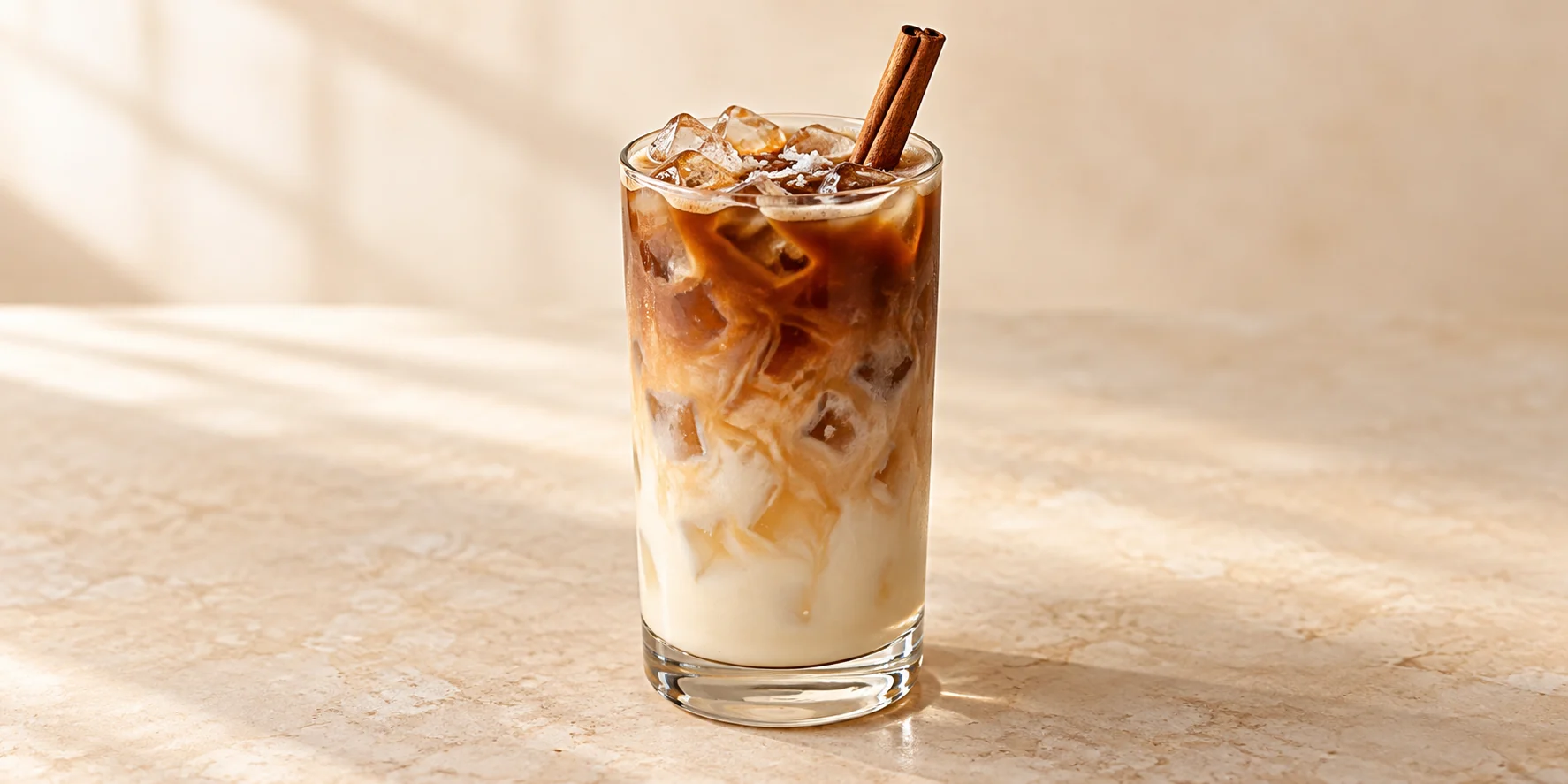 Iced Shou Pu-erh with Dark Caramel and Oat Milk