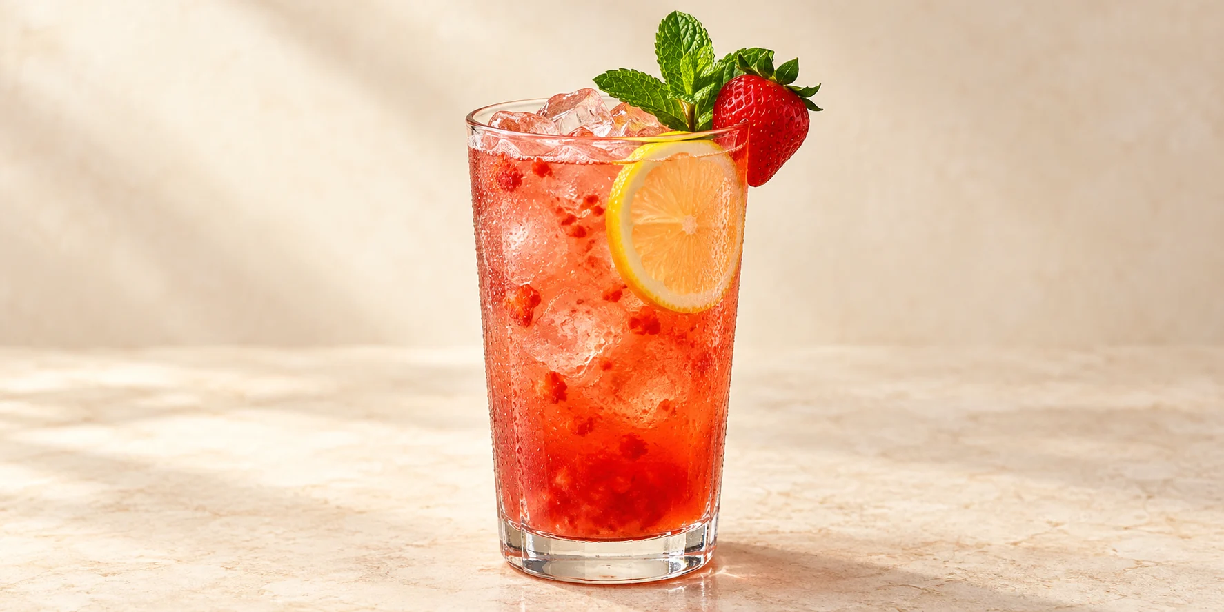 Iced Rosehip Strawberry Lemonade