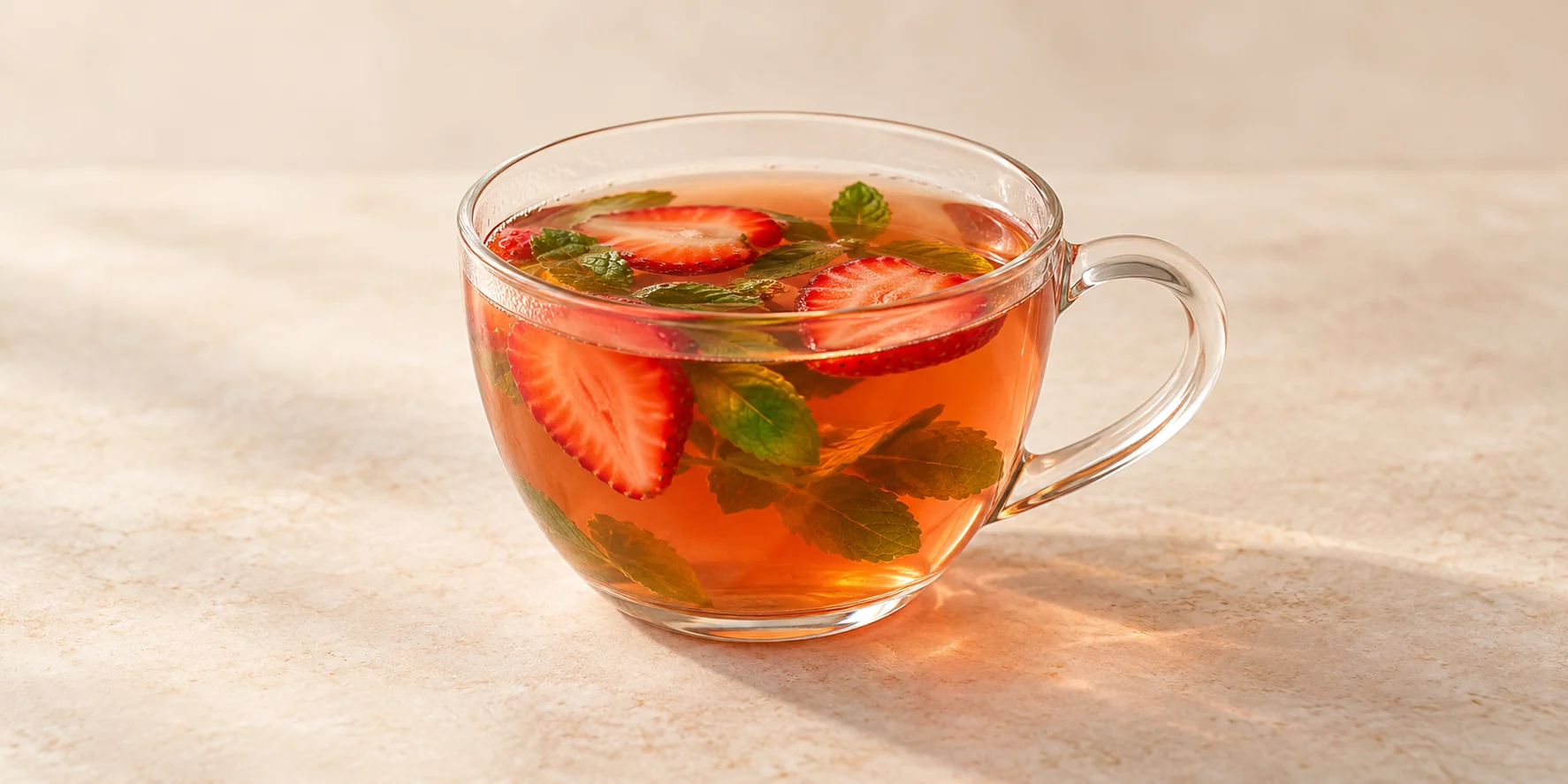 Strawberry Green Tea with Mint and Lime