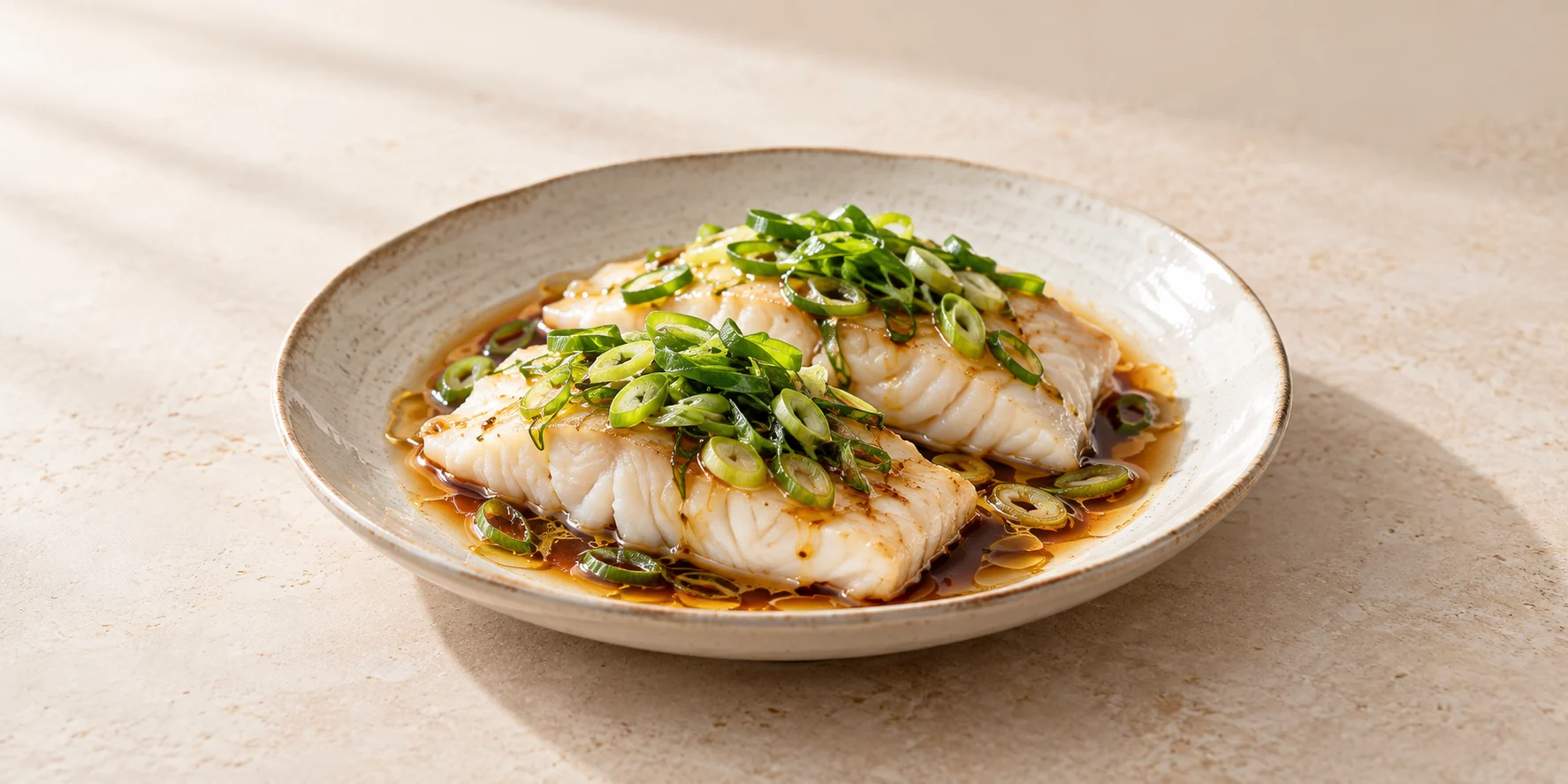 Pai Mu Tan Tea-Steamed Fish with Ginger and Scallions