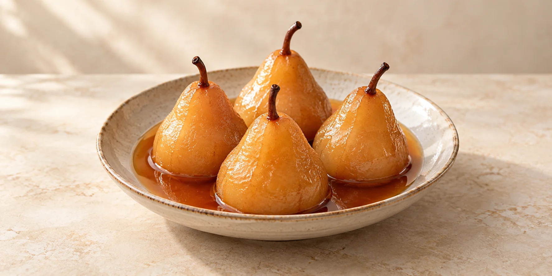 Shou Mei Honey Poached Pears