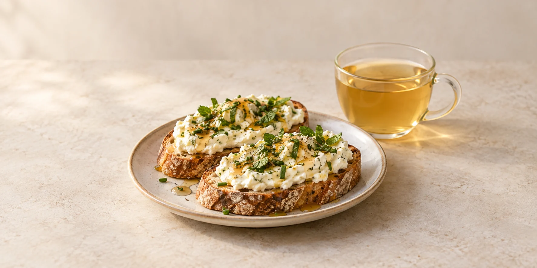 Calm Blend Herbed Goat Cheese Tartines