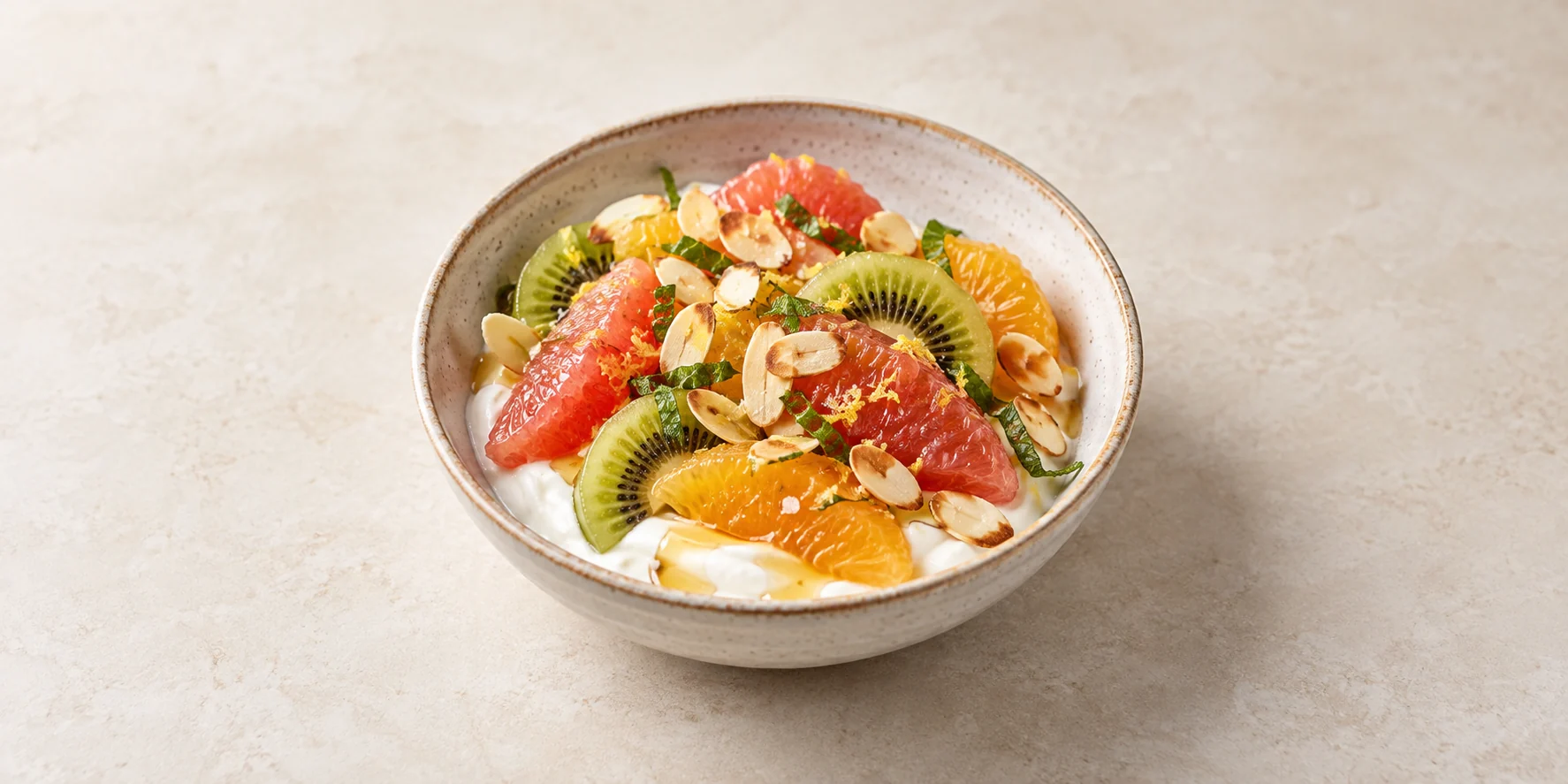 Citrus Fruit Salad with Honey-Yogurt and Mint