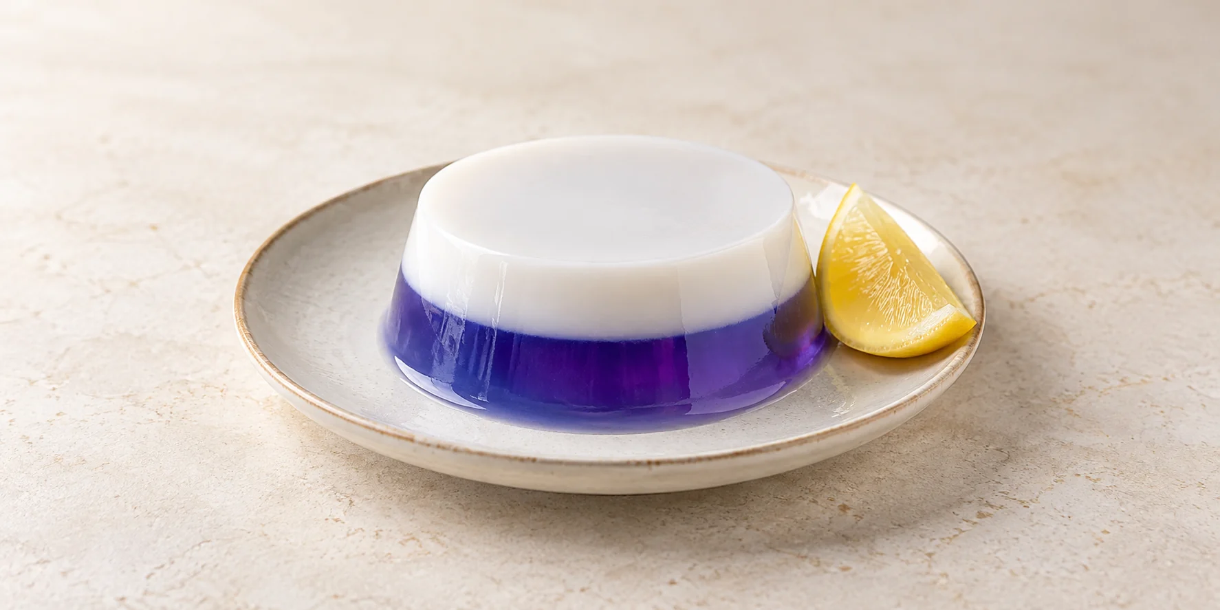 Color-Changing Butterfly Pea Coconut Jelly