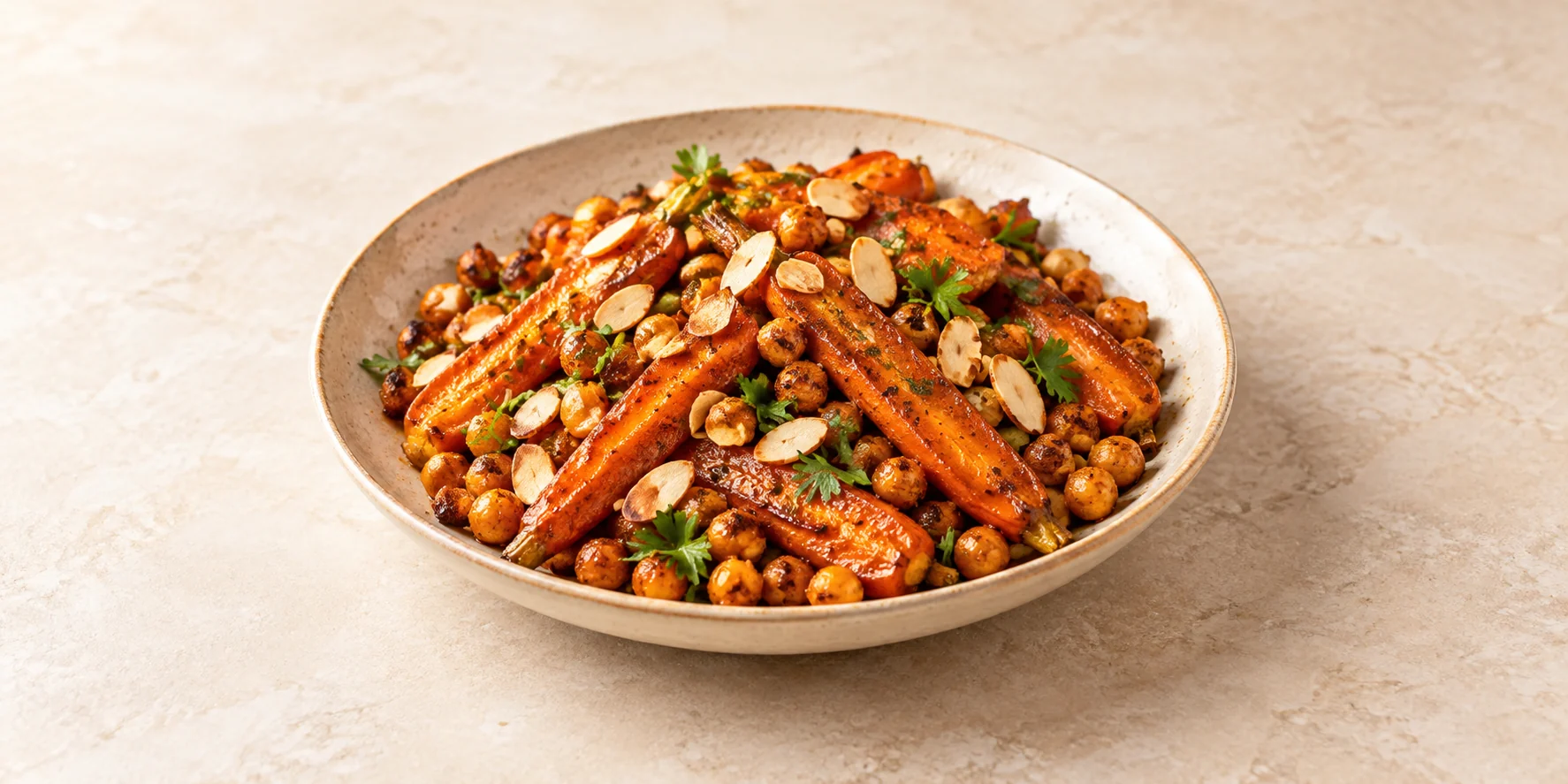 Cinnamon-Spiced Roasted Carrots and Chickpeas