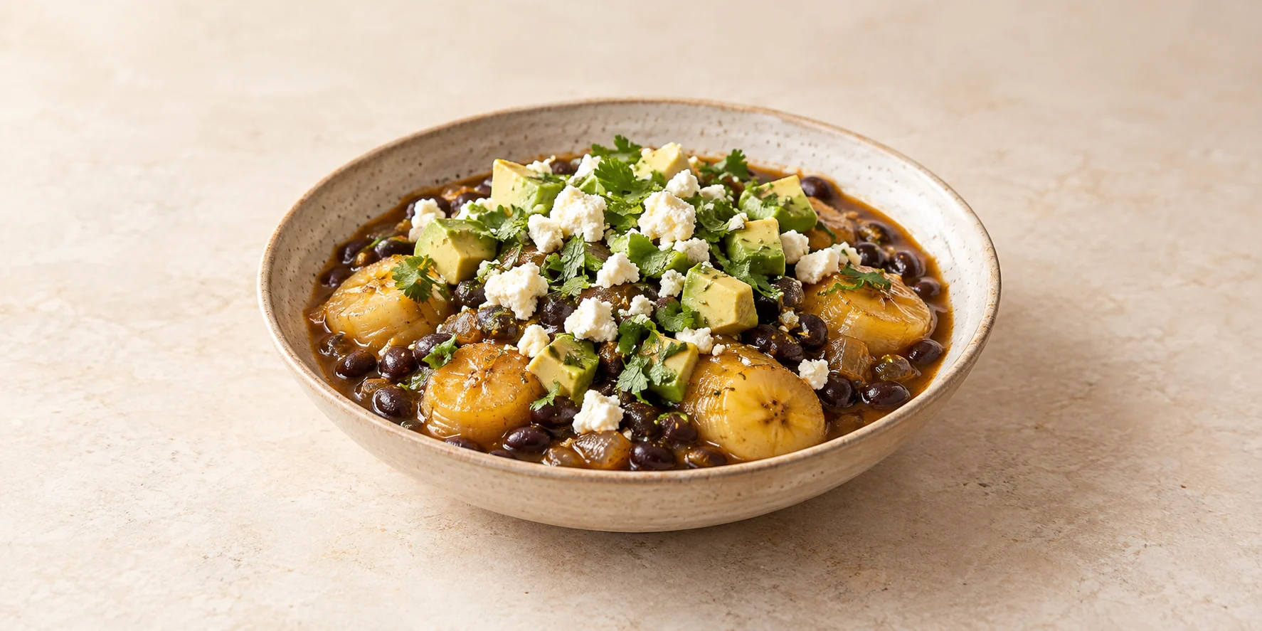 Guayusa-Braised Plantain and Black Bean Bowl