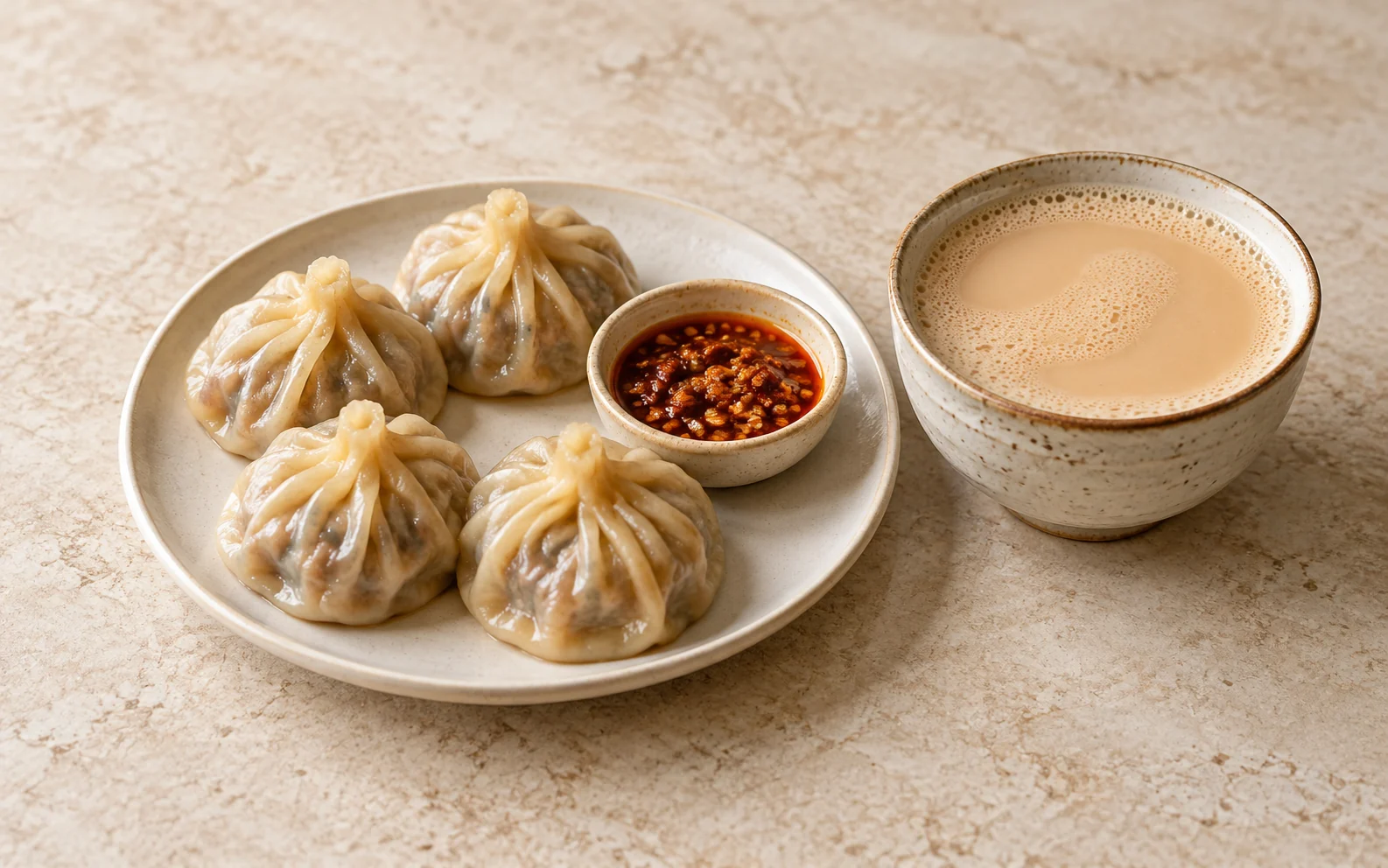 Tibetan Butter Tea Momos (Yak-Style Beef Dumplings)