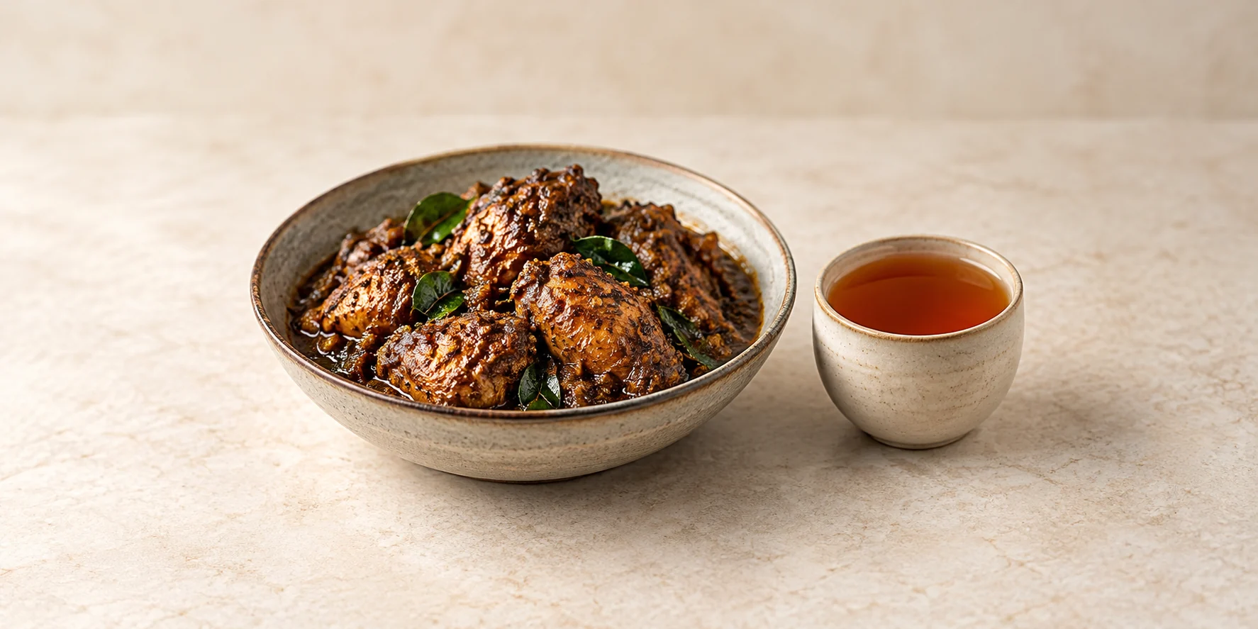 Uva Ceylon tea with Sri Lankan black pepper chicken curry
