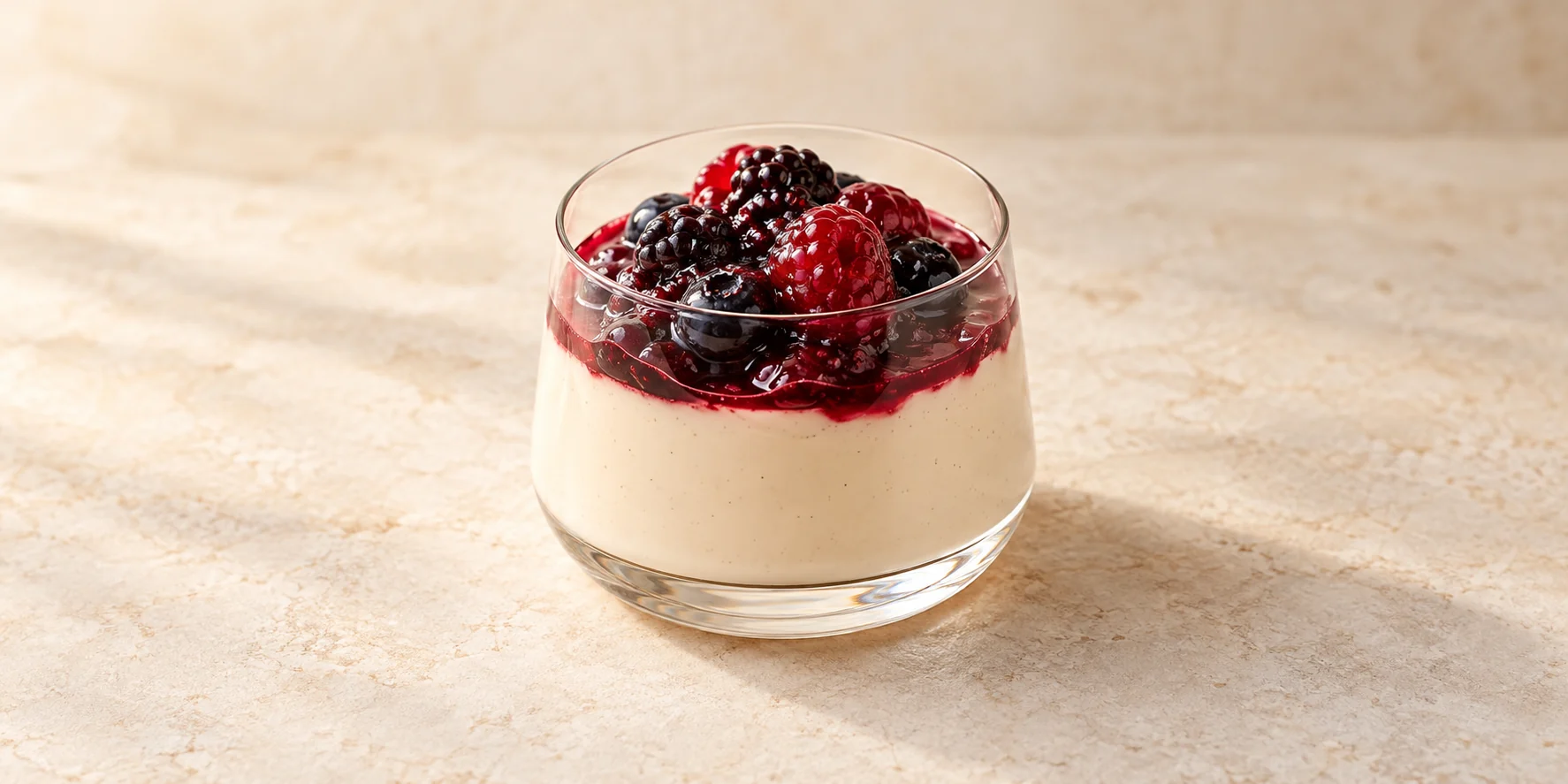 Mixed Berry Black Tea Panna Cotta