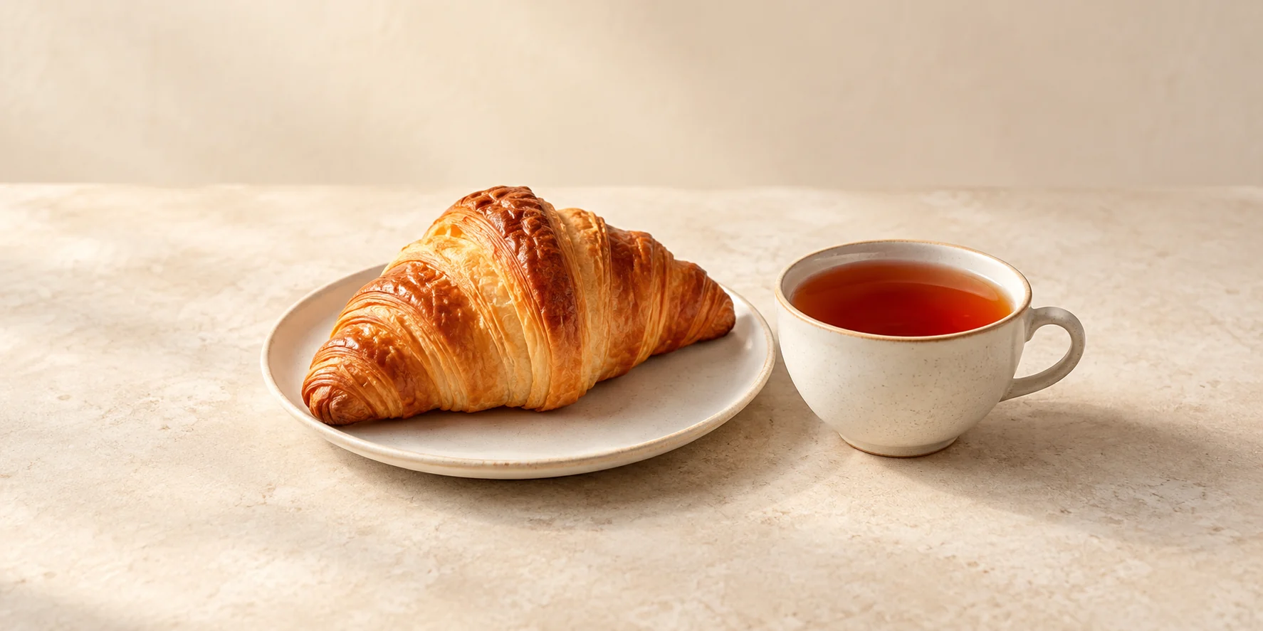 Mixed berry black tea with a plain croissant