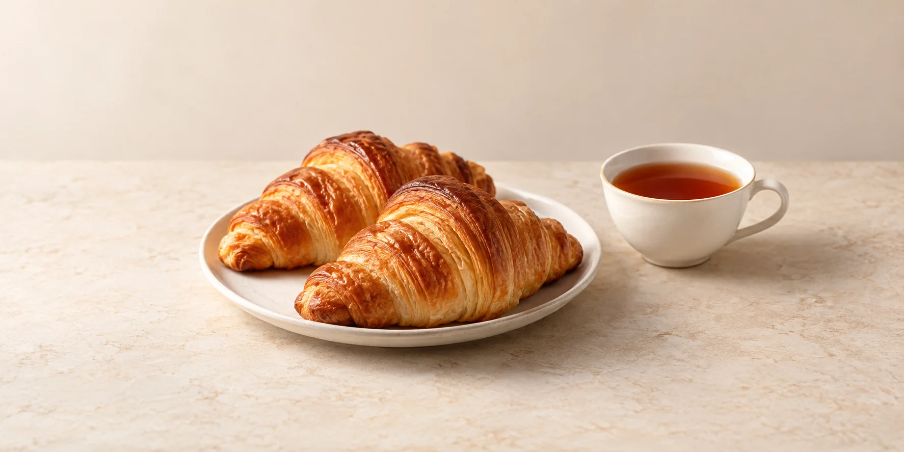 Keemun tea with buttery croissants