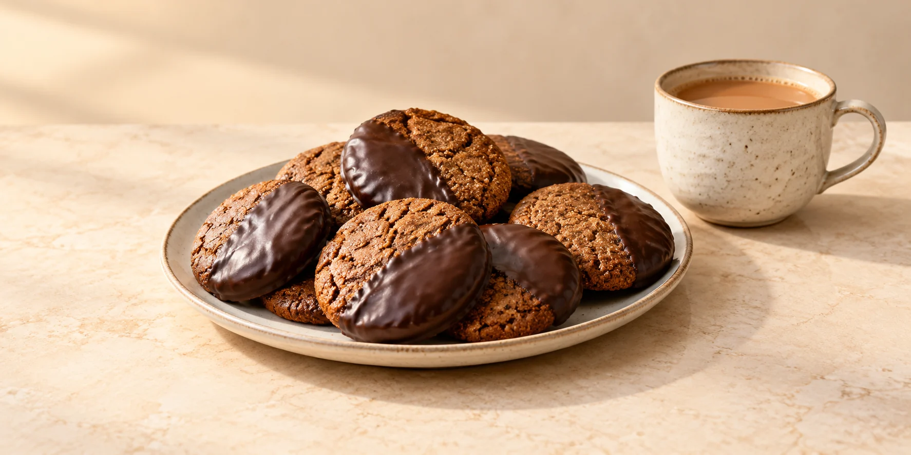 Kenyan Tea and Dark Chocolate Ginger Biscuits