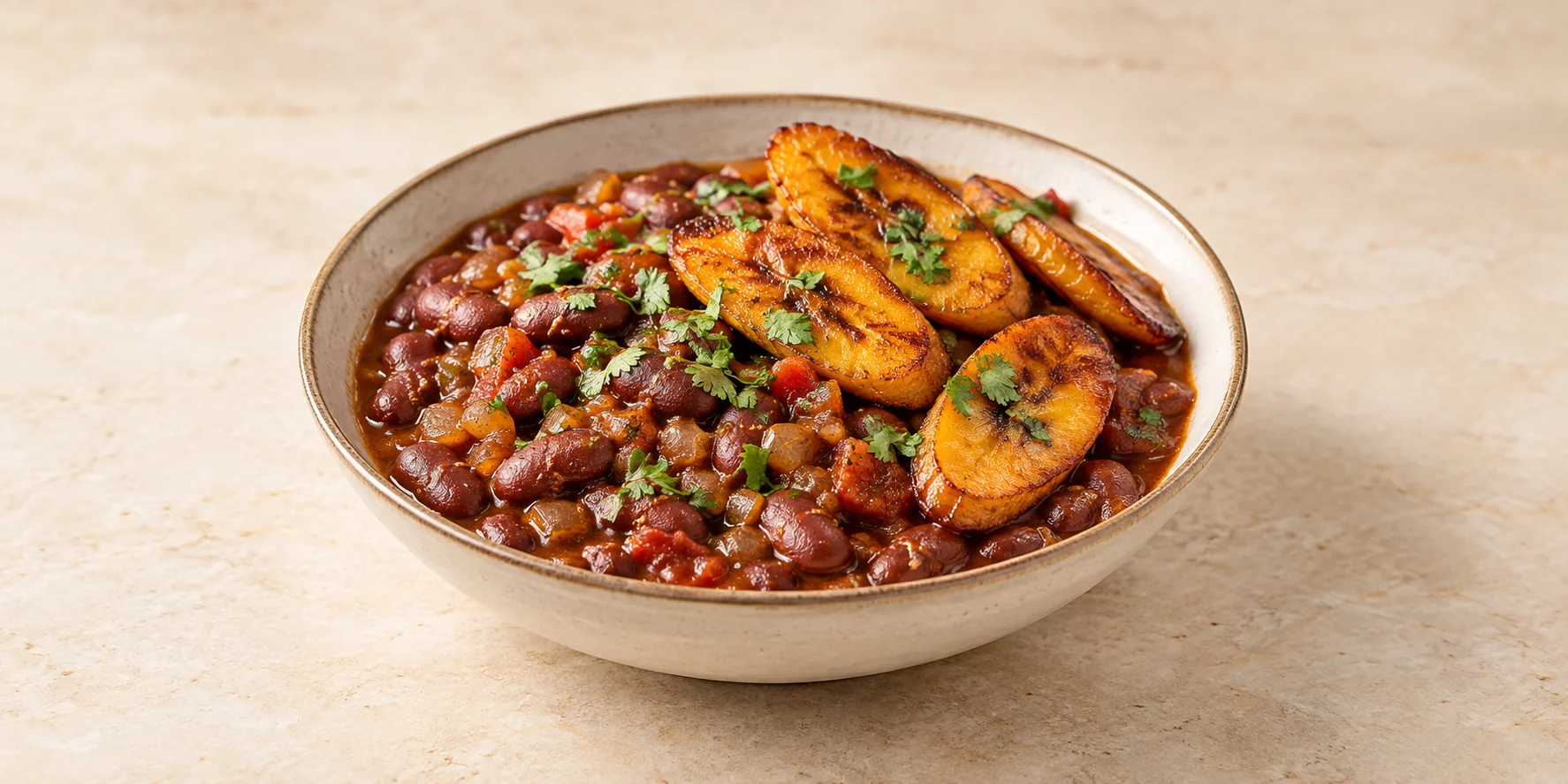 Rwandan Tea-Braised Beans with Plantain