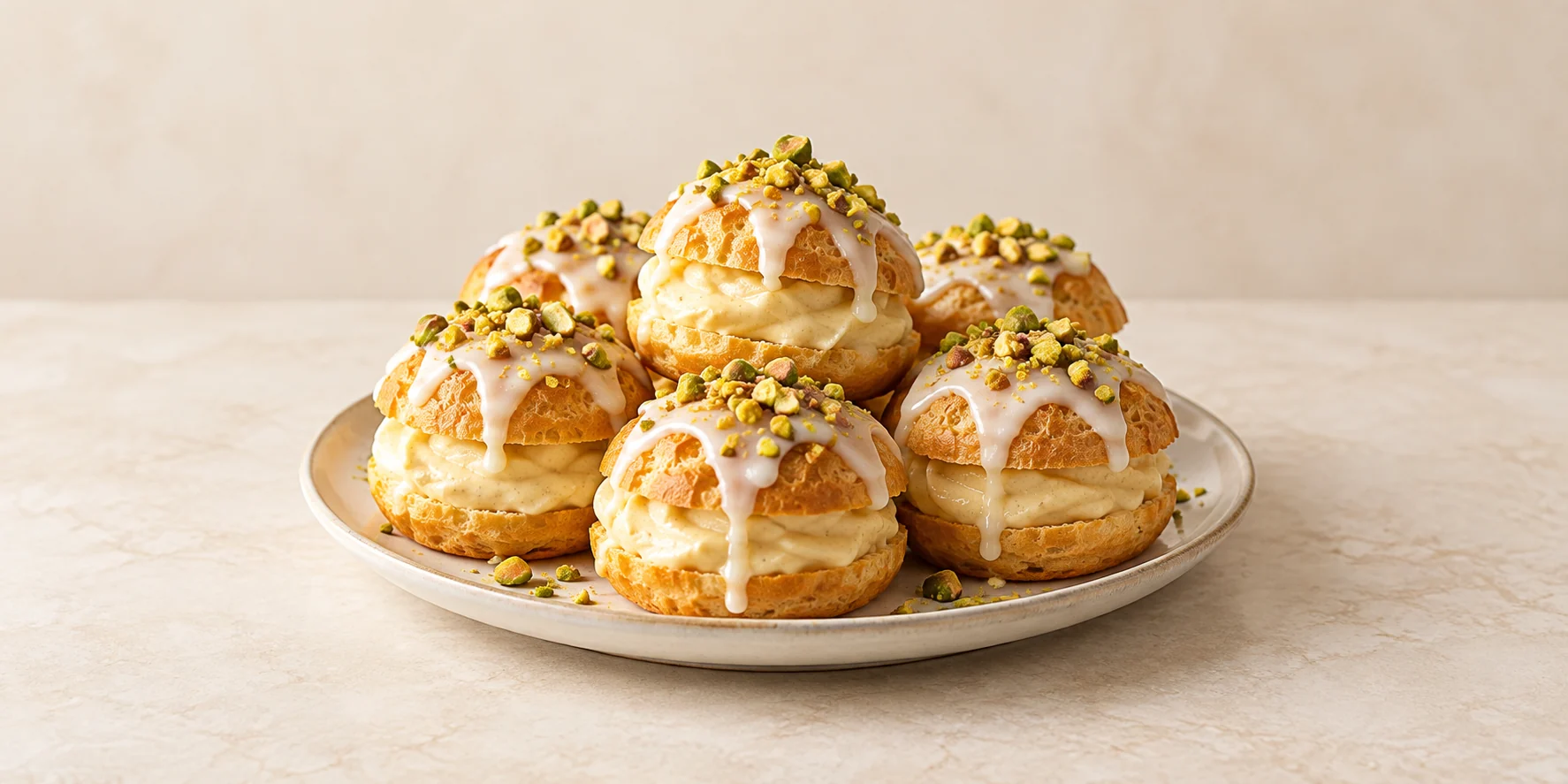 Tieguanyin Cream Puffs with Orchid Glaze