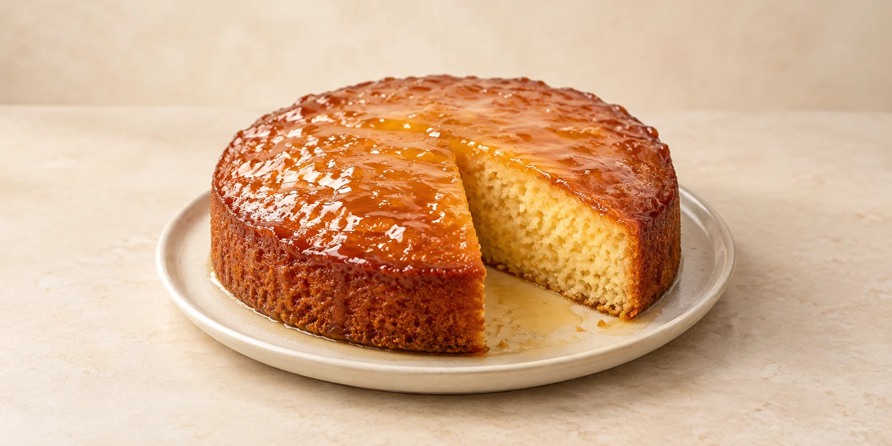 Rosemary Tea and Olive Oil Cake with Honey Glaze