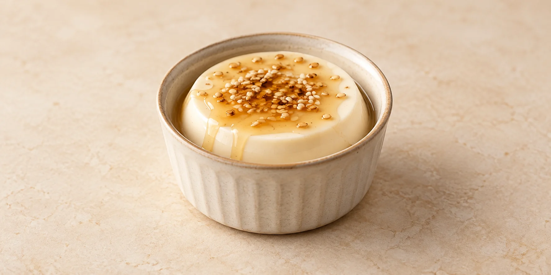 Bancha-Steeped Milk Pudding with Honey