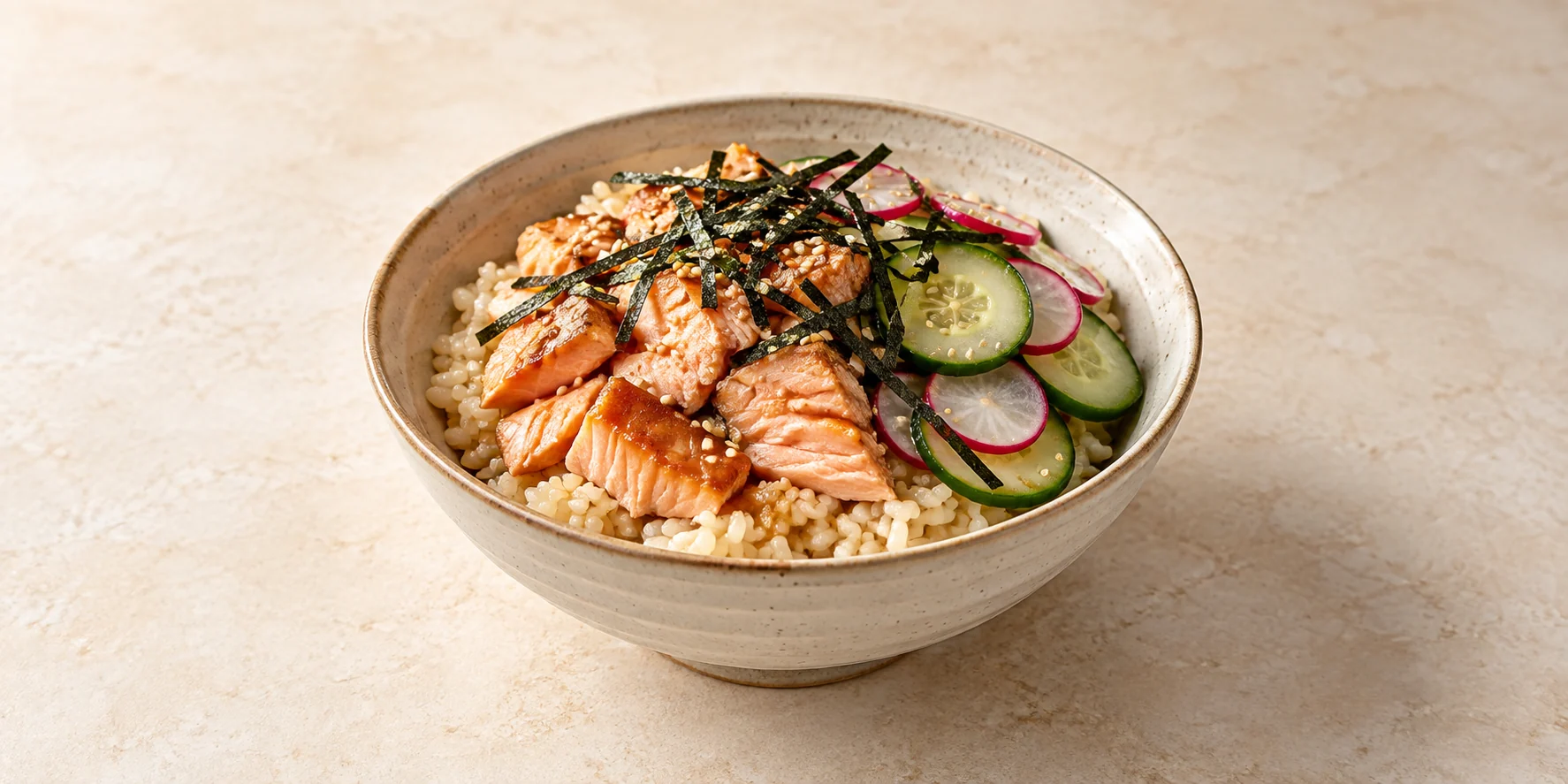 Bancha-Steamed Rice with Salmon and Pickled Vegetables