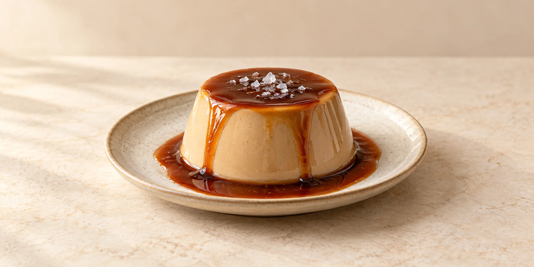 Hojicha Panna Cotta with Black Sugar Caramel