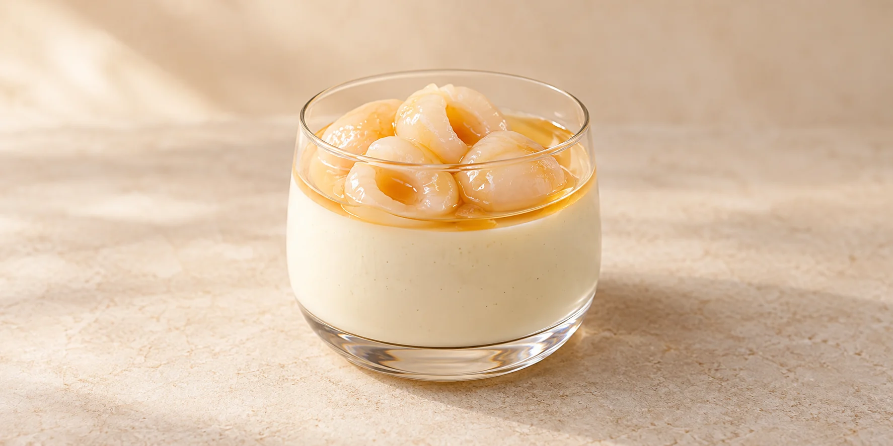 Jasmine Tea Panna Cotta with Lychee