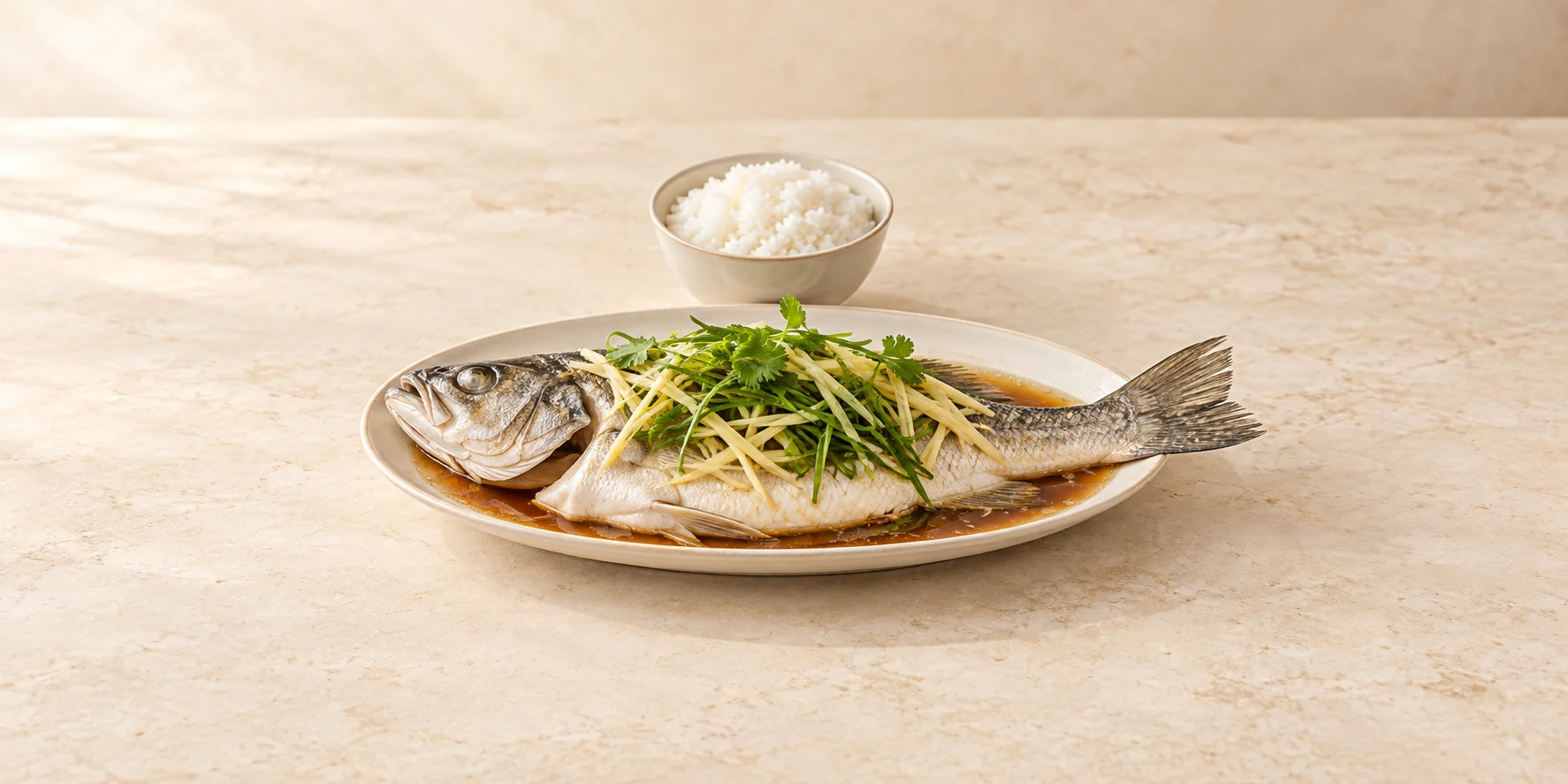 Mao Jian Tea-Steamed Fish with Scallion and Ginger
