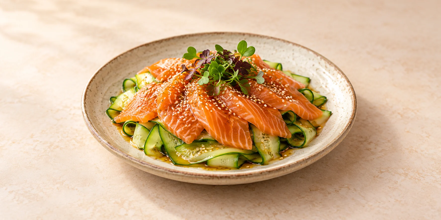 Sencha-Cured Salmon with Cucumber and Sesame