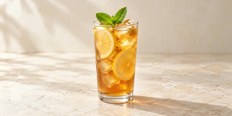 Iced Barley Tea with Lemon and Honey
