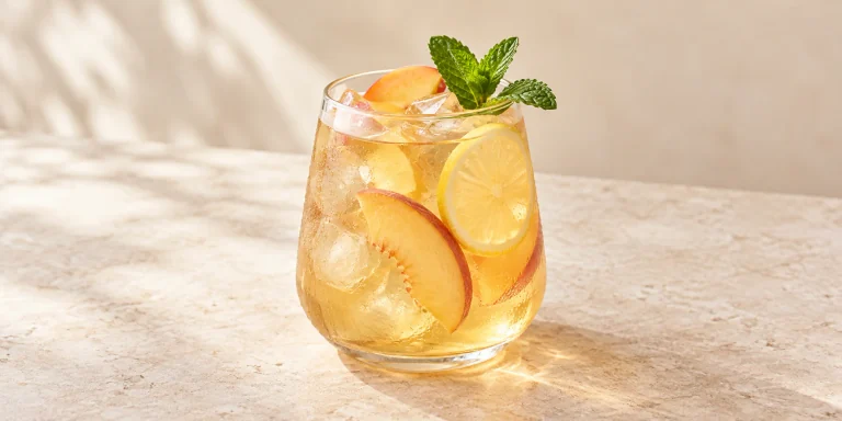 Iced Gong Mei with Peach and Lemon