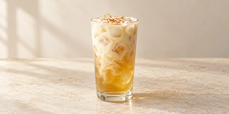 Iced Green Chai Latte with Oat Milk