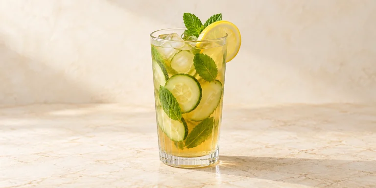 Iced Fennel Tea with Cucumber and Mint