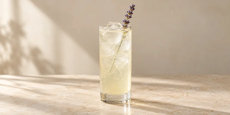 Gin fizz de lavanda