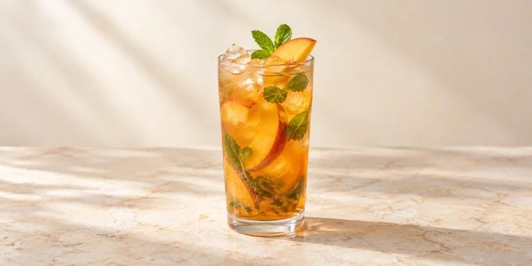 Iced English Afternoon with Peach and Mint
