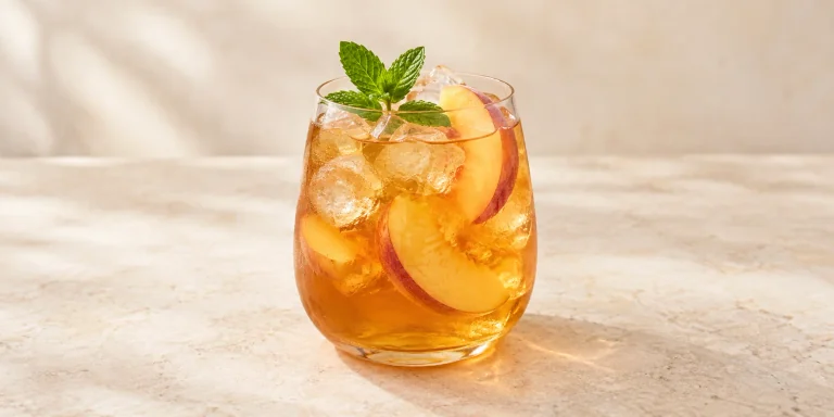 Iced Jin Jun Mei with Peach and Honey