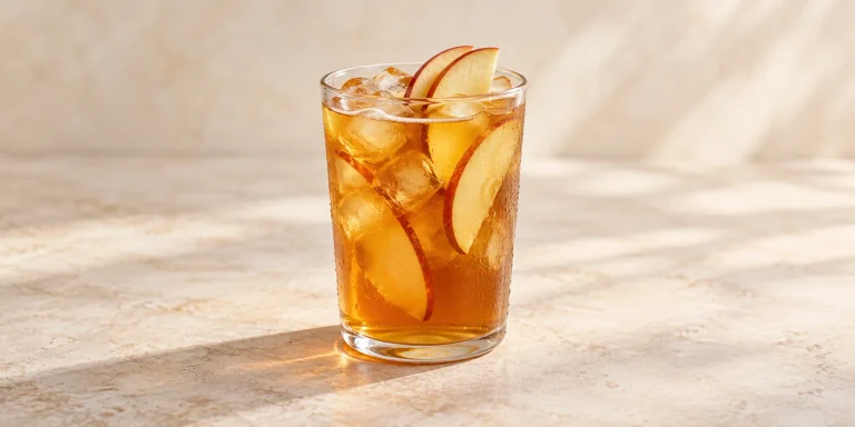 Iced Apple Cinnamon Tea with Fresh Apple Slices