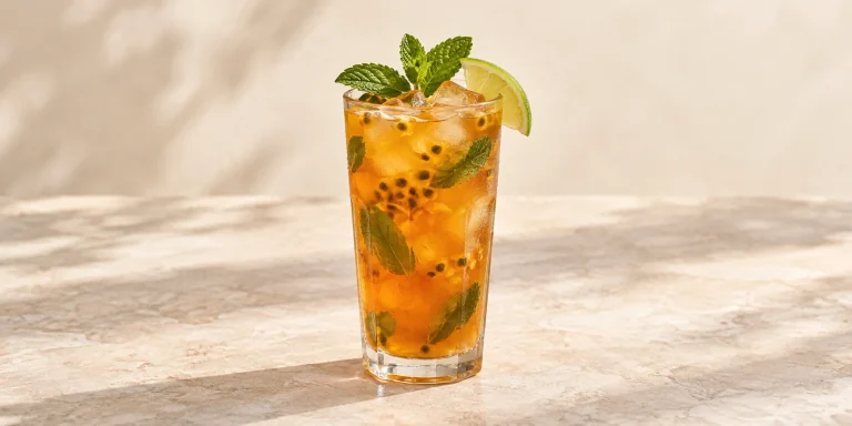 Iced Rwandan Tea with Passionfruit and Mint
