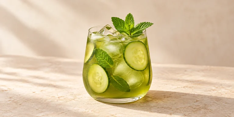 Iced Nettle Green Cooler with Cucumber and Mint