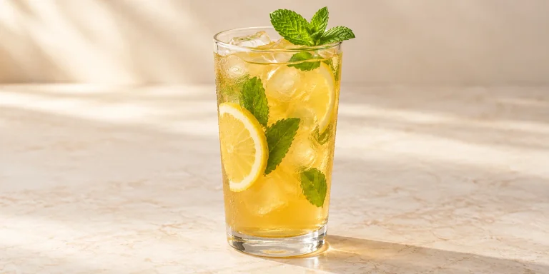 Iced Passionflower Lemonade with Mint