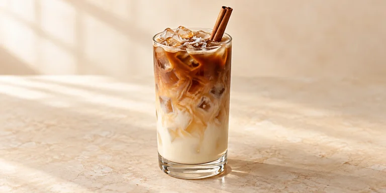 Iced Shou Pu-erh with Dark Caramel and Oat Milk