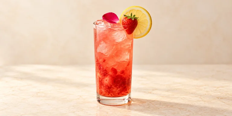 Iced Rose Strawberry Lemonade