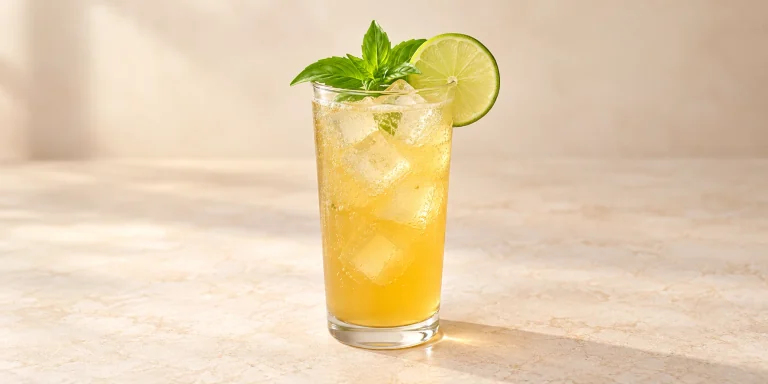 Iced Tulsi Lime Fizz with Honey