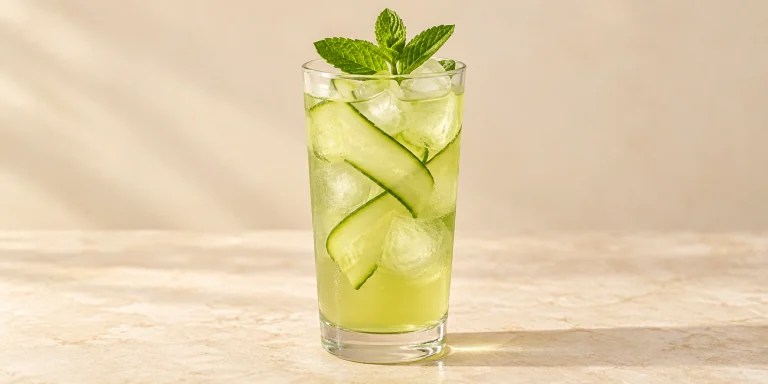 Iced Enshi Yulu Jade Cooler with Cucumber and Mint