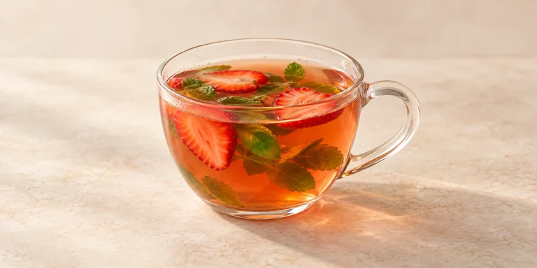 Strawberry Green Tea with Mint and Lime