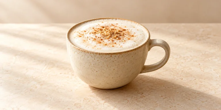 Kukicha Latte with Oat Milk, Honey and Cinnamon