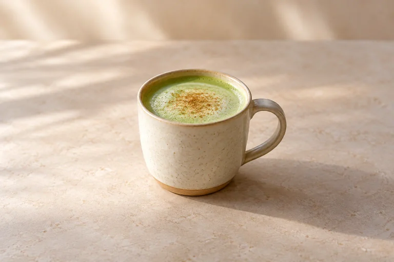Matcha Oat Milk Latte with Collagen and Honey