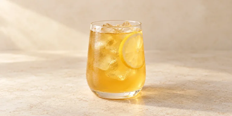 Iced Nokcha with Toasted Rice and Plum